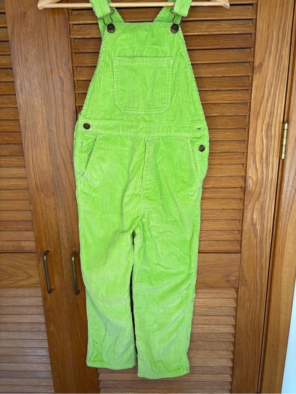 Hanna Andersson Neon Lime Corduroy Overalls